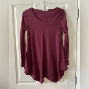 Woman size medium, long sleeve, handkerchief, bottom shirt